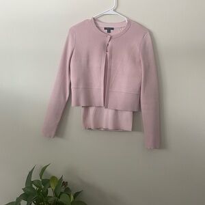 RW&CO. Pink Women's Cardigan Sweater Set